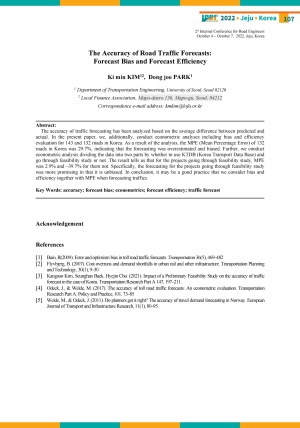 The Accuracy of Road Traffic Forecasts Forecast Bias and Forecast Efficiency(�ѱ�������ȸ)